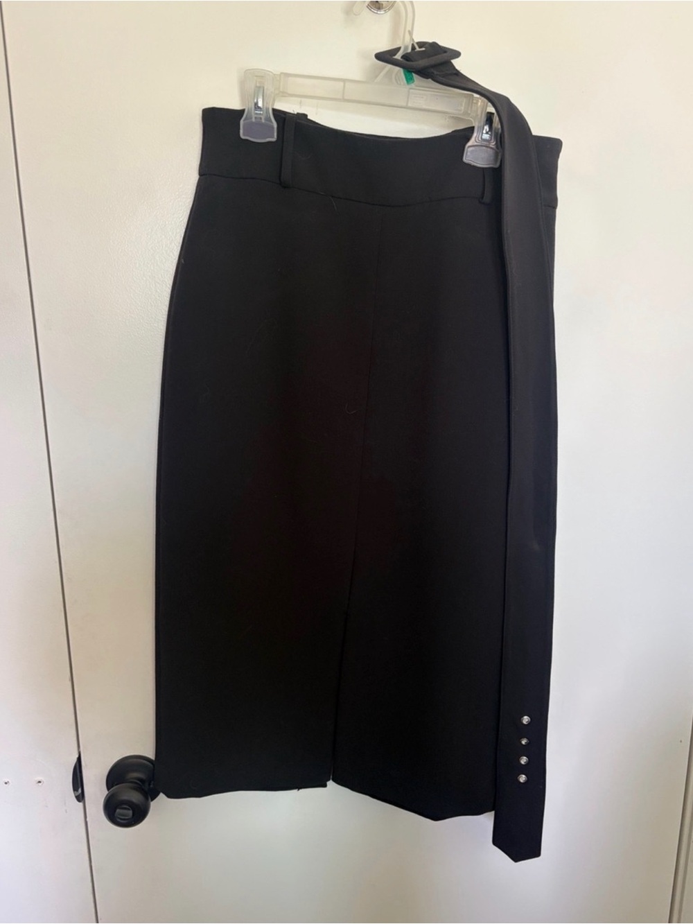 Nine West Black Midi Skirt with Side Tie Detail
